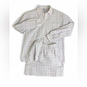 Princess Polly Cottagecore Feminine Grey Pink Gingham Set Size 2